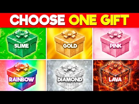 Choose Your Gift: 💚 Slime, 💰 Gold, 🩷 Pink, 🌈 Rainbow, 💎 Diamond, or 🔥 Lava