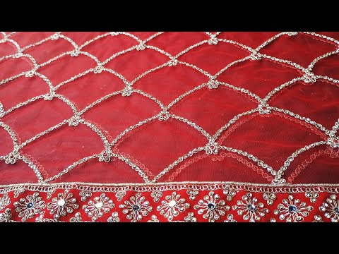Wedding dupatta stone work || new fancy dupatta || #wedding #bridal #dupatta #weddingdress #viral