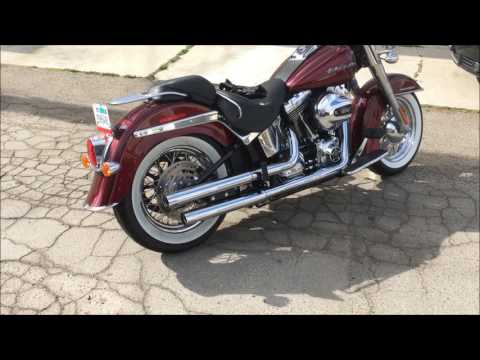 2016 Harley Davidson Deluxe stock exhaust vs Vance & Hines Straight Shots Pipes