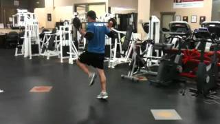 Barbell Walking Double Lunge exercise video thumbnail