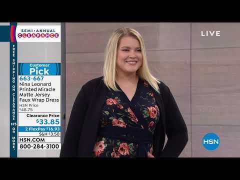 Carey Sanders HSN for Nina Leonard wrap dress 12 23 19 short