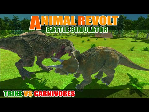 Trike vs Dinosaur Carnivores - Animal Revolt Battle Simulator