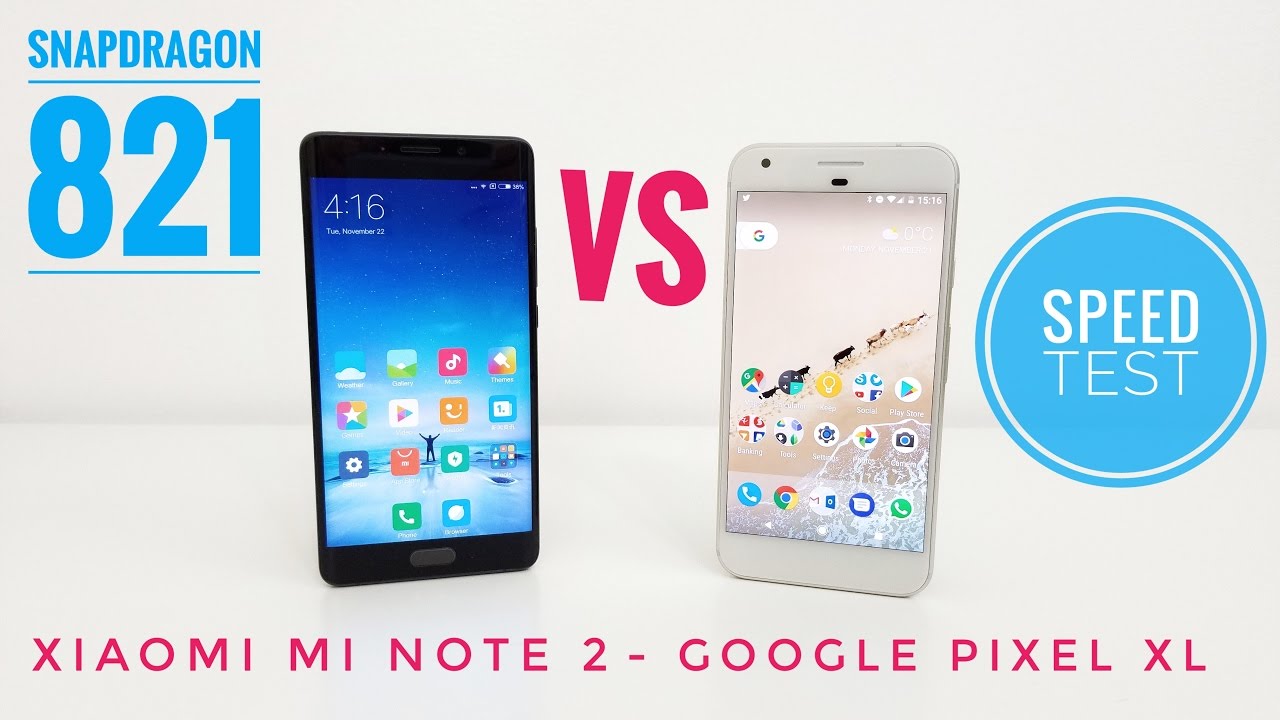 Xiaomi Mi Note 2 VS Google Pixel XL - Speed Test - Snapdragon 821 & 4GB RAM