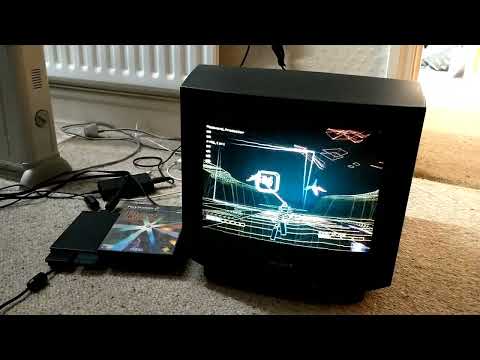 Rez (PS2) on a Sony 14" Trinitron
