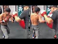RYAN GARCIA TRAINING FOR LUKE CAMPBELL - POWER LEFT HOOKS BEING THROWN ON BAG