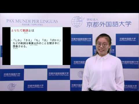ビデオで学ぶ日本語文法：5 とりたて助詞