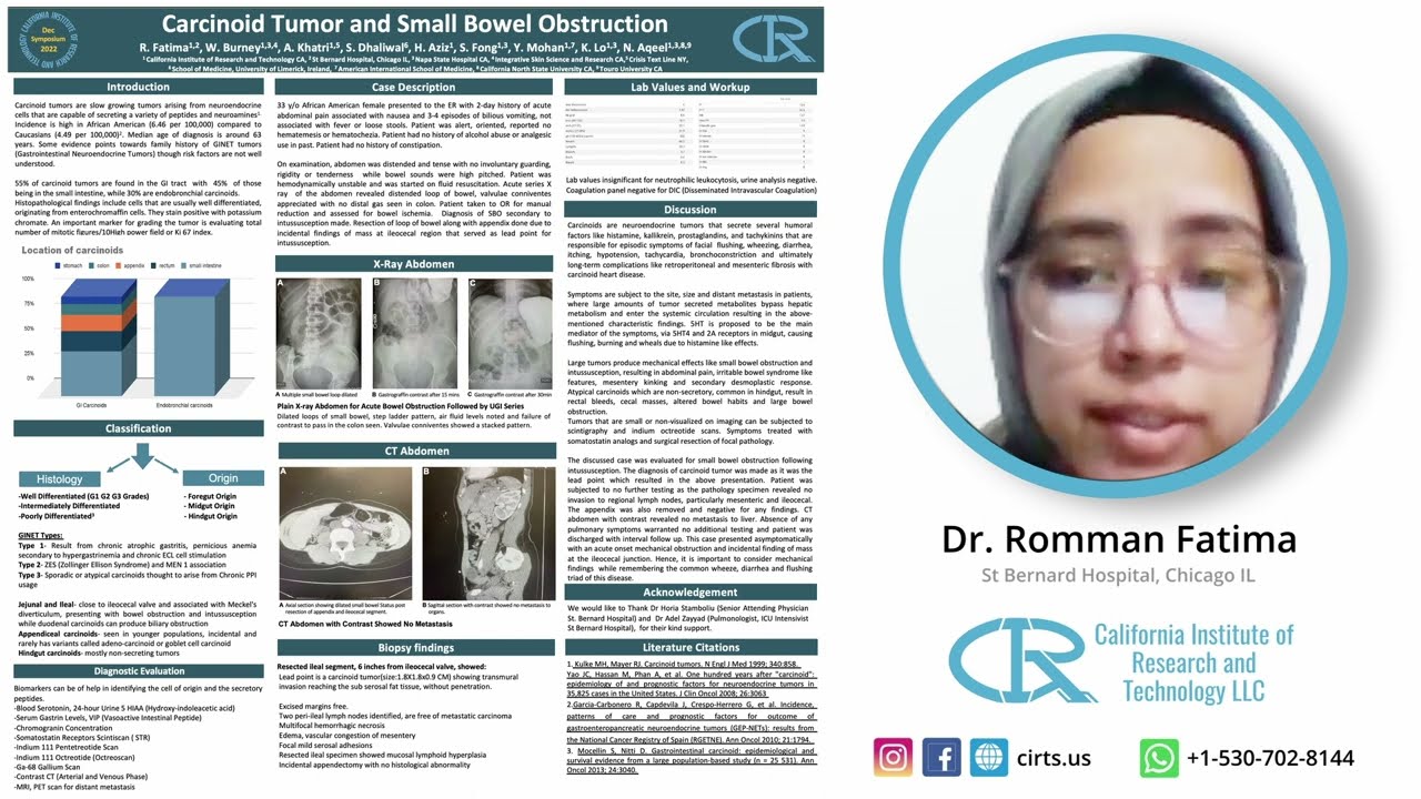 Carcinoid Tumor and Small Bowel Obstruction - Dr. Romman Fatima