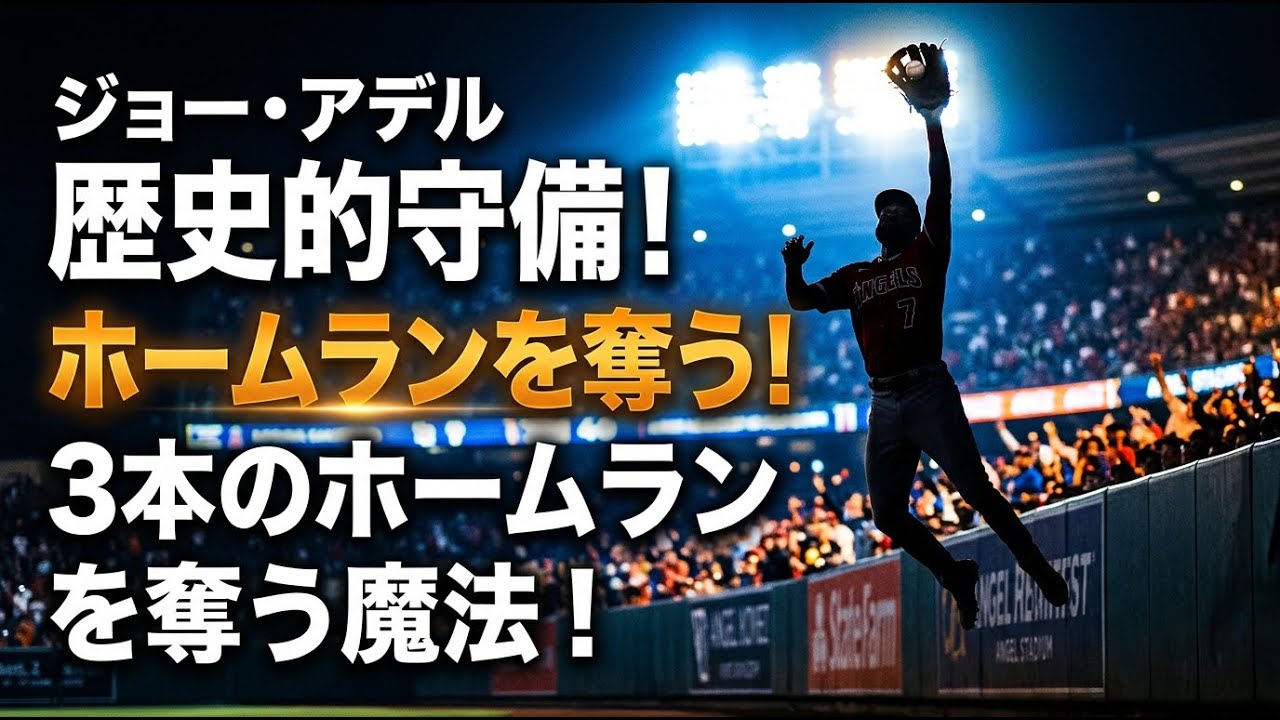 【国際 スポーツ】まるで魔法？ジョー・アデルが3本のホームランを奪う歴史的守備