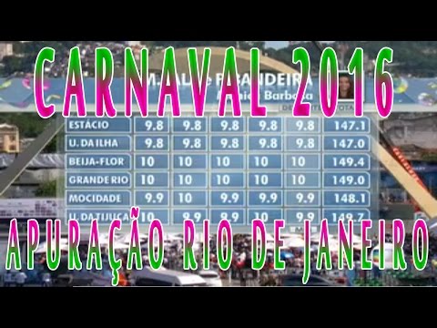 APURAÇÃO CARNAVAL 2016 - RIO DE JANEIRO