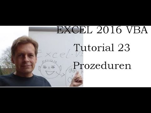 Excel VBA Tutorial 23 Prozeduren