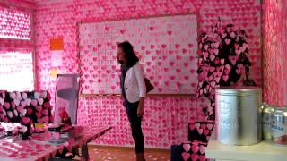 Office prank: Pink Post-It Hearts