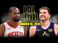 Los Angeles Lakers Vs Houston Rockets Full Game Highlights March 16 2026 NBA Season