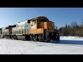 Ontario Northland Polar Bear Express train arrives Moosonee ON (2022-Jan-28)