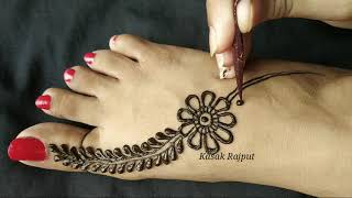 Most beautiful feet mehndi design for beginners  E