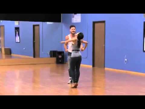 Janel Parrish and Val Chmerkovskiy First Rehearsal