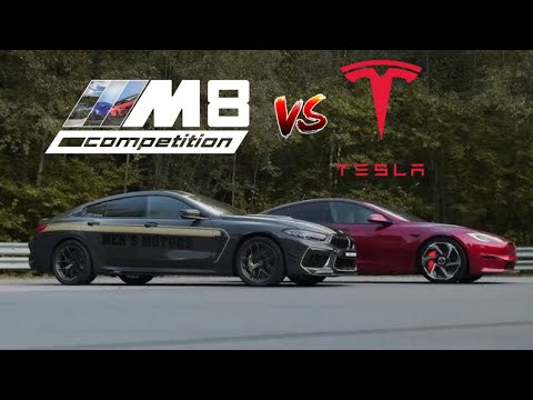 BMW M8 Competition VS Tesla Model S Plaid #bmw #tesla #dragrace