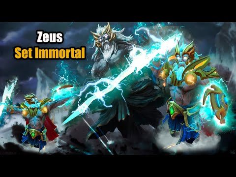 DOTA 2 Zeus Best Set Immortal with Arcana - 2022 Golden Immortal Pantheon + Righteous  + Tempest