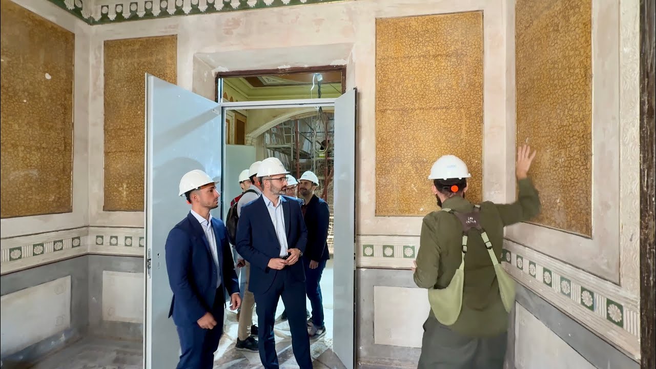 Delegado del Gobierno y alcalde de Águilas visitan las obras de rehabilitación del edificio Ruano