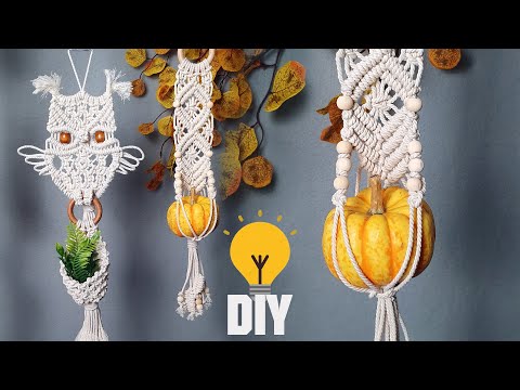 DIY Macrame Leaf Plant Hanger Lantern