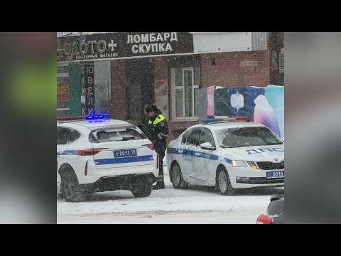 Патрульку ДПС подбили в Тюмени. Real Video