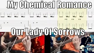 My Chemical Romance Our Lady Of Sorrows Guitar Cover  With Tab -150BPM fight me for an apple version