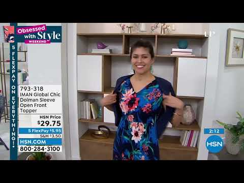 IMAN Global Chic Dolman Sleeve Open Front Topper