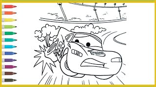 Lightning McQueen Car Coloring Pages for Kids | Disney Cars Drawing & Coloring | Easy Coloring Book