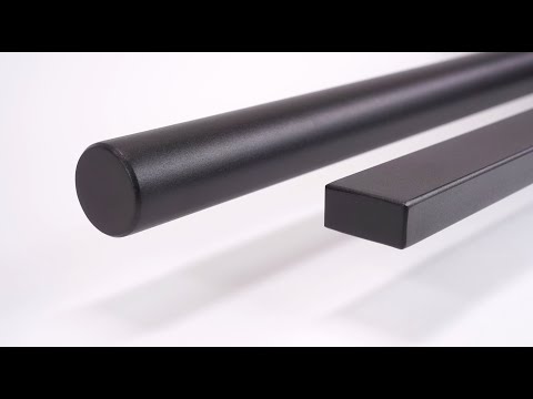 RVS trapleuning vierkant vlak 40x20mm inclusief leuningdragers type W MAT ZWART RAL 9005