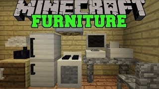 Minecraft: FURNITURE MOD (COMPUTER, TV, FRIDGE, OVEN, COUCH, & MORE!) Mod Showcase