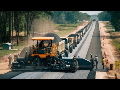 Advanced Road Paving Machines in Step-by-Step | Modern Gravel Road Construction Process Techniques