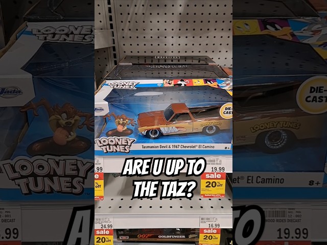 Vídeo relacionado con Jada Looney Tunes 1:24 1967 Chevy El Camino - Coche fundido a presión y figura de diablo de Tasmania de 2.75 pulgadas, juguetes para niños y adultos