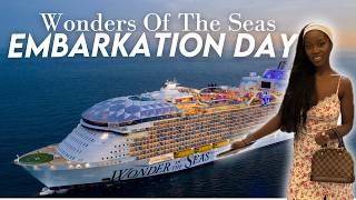 I BOARDED ONE OF THE LARGEST CRUISE SHIPS IN THE WORLD! Wonders of the Seas: Embarkation Day