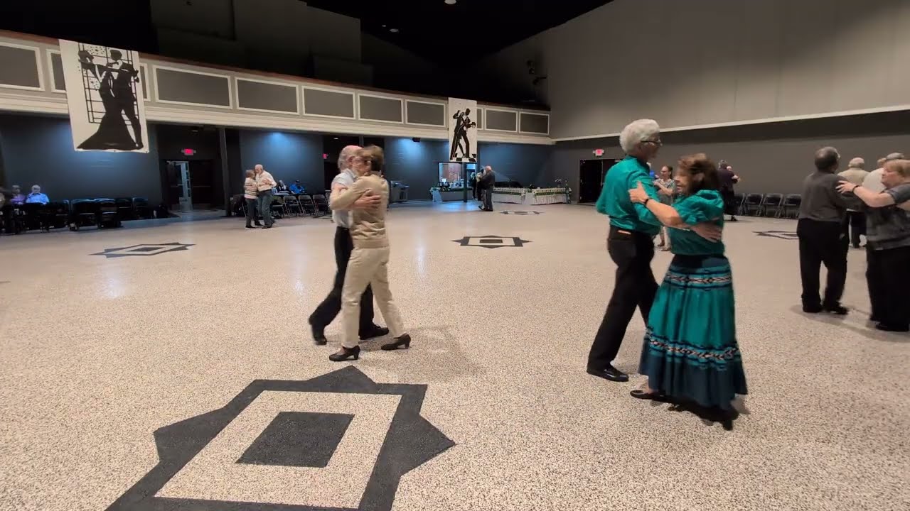 Round dancing with Carolyn Ahart cueing at the Tanglefooters Round Dance Festival 4/13/26 in Carthage, MO.