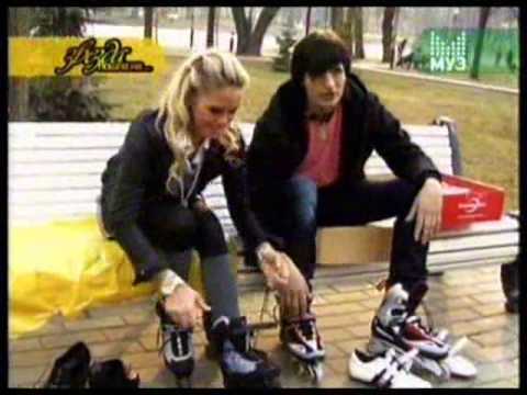 Dima Koldun on MUZ TV Russia - Skating and eating funny food - 24.4.09 part 2