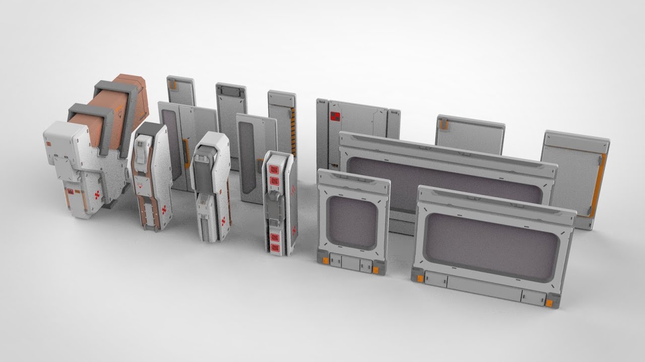 Sci-fi architecture kitbash 23 3D Model