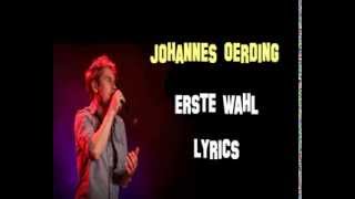 Johannes Oerding Erste Wahl mit lyrics