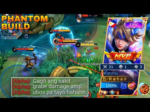 21 KILLS!! TOP 1 KIMMY SIGNATURE BUILD (PHANTOM BUILD) | MLBB