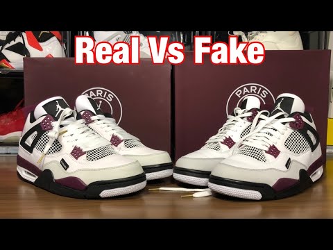 Air Jordan 4 PSG Real Vs Fake Review W/Blacklight and weight comparisons.