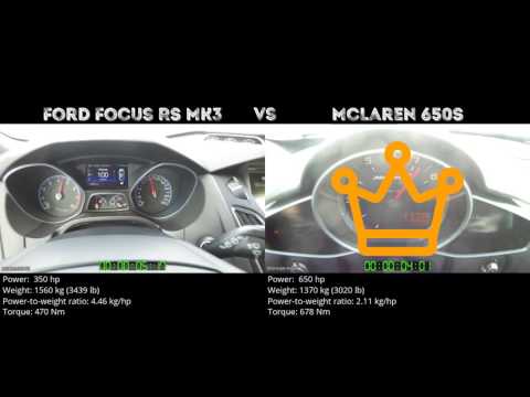 Ford Focus RS MK3 vs McLaren 650S // 0-100 km/h