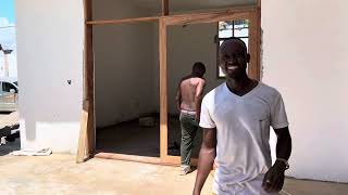 Building in Zanzibar we are fixing the sliding wood doors. #building #zanzibar #island #paje #africa