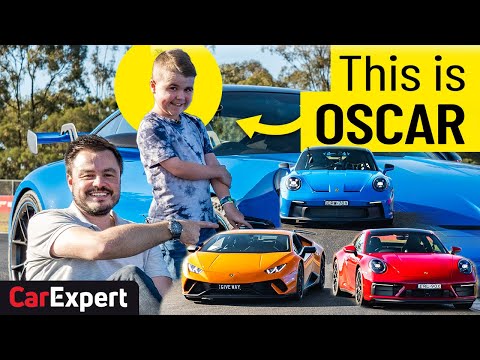 Porsche v Lambo: Oscar's big day out for muscular dystrophy charity!