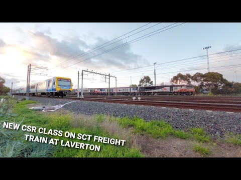 New CSR Class Diesel Locomtoive on SCT's 1AM9 Arriving at Laverton!