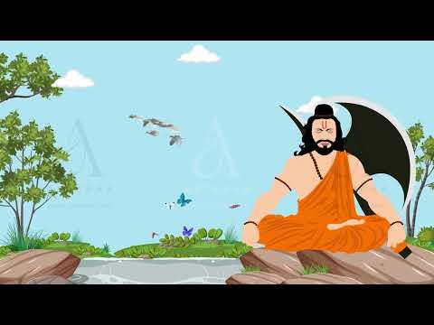Lord Parshuram Ji on Riverside Meditation | Peaceful Spiritual Motion Background Video 1295