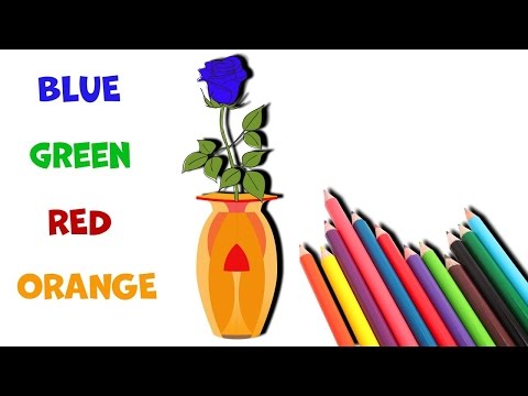 How to Draw Funny Flower | Simple Examples of Painting for Kids | Coloring Book with Colored Markers