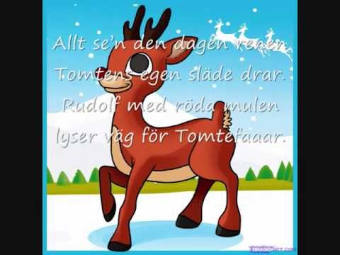 Rudolf med röda mulen (med text)