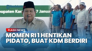 Momen Tak Terduga! Prabowo Tiba-tiba Hentikan Pidatonya, Minta Izin hingga buat KDM-Menhan Berdiri