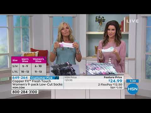 Copper Fit Fresh Touch Damen-Socken im 9er-Pack mit niedrigem Schnitt