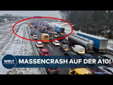 GLATTEIS: Massenkarambolage auf der A10 bei Potsdam! Viele Verletzte