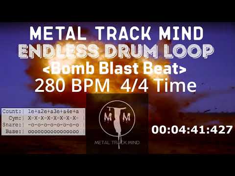 Endless Bomb Blast Beat Drum Loop 4/4 Time 280 BPM