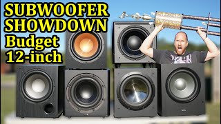 Budget 12-inch Subwoofer Shootout.  Infinity, Klipsch, Dayton, Jamo, OSD & Bic!